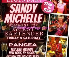 Legendary Sandy Michelle Bartends TransGirlsNYC Fri-Sat-OCT 20-21