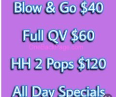 $40 Blow Go $80QV Available Now