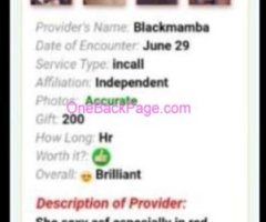 INCALL ONLY PREFER OLDER MAN COMPANIONSHIP AGE REALLY DON'T MATTER BLACKMAMBA IS HERE TO SERVE U FACETIME SHOW IS AVAILABLE NOW